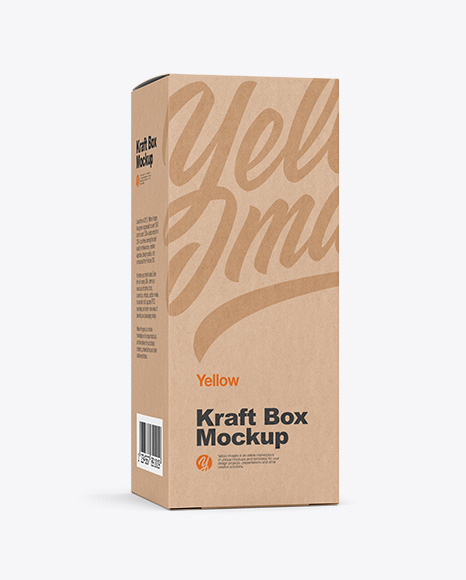 Kraft Stick Sachet w/ Kraft Box Mockup