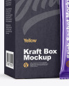 Matte Metallic Stick Sachet w/ Kraft Box Mockup