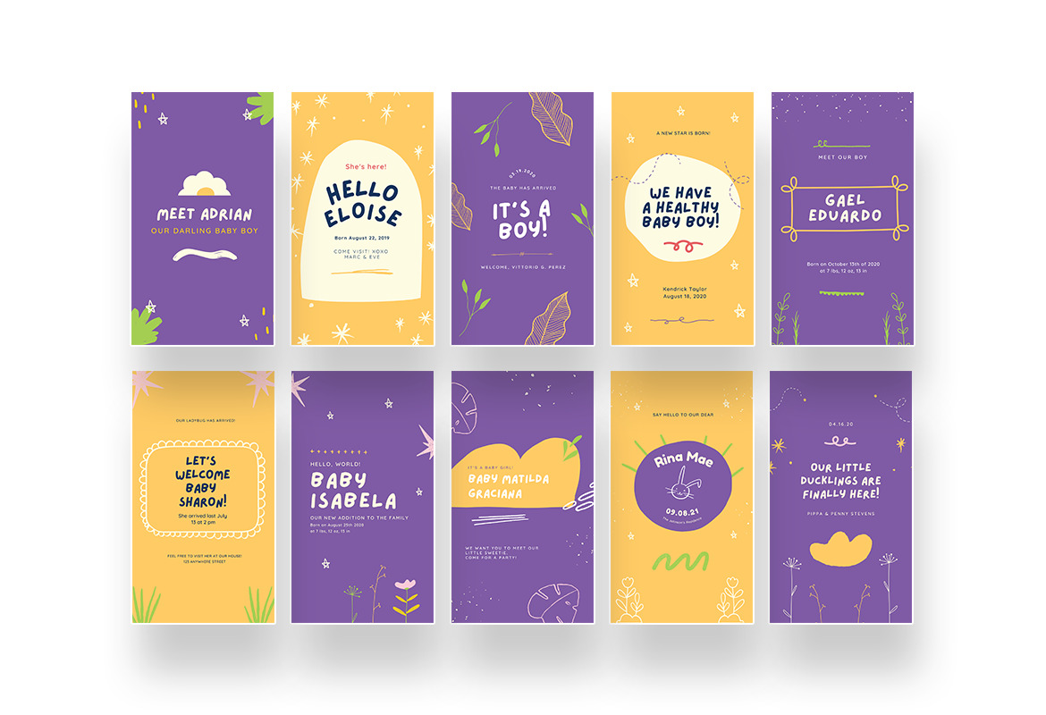 Baby Birth Announcement Instagram Canva Baby Birth Announcement Instagram Canva