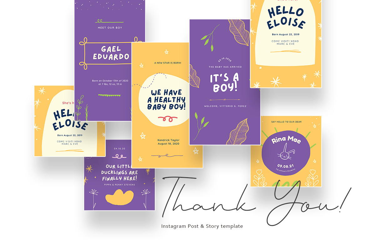 Baby Birth Announcement Instagram Canva Baby Birth Announcement Instagram Canva