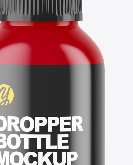 Glossy Plastic Dropper Bottle Mockup