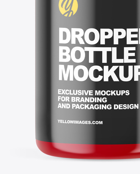 Glossy Plastic Dropper Bottle Mockup