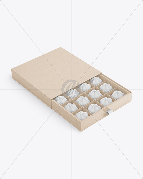 Kraft Paper Box of Chocolate Sweets Mockup