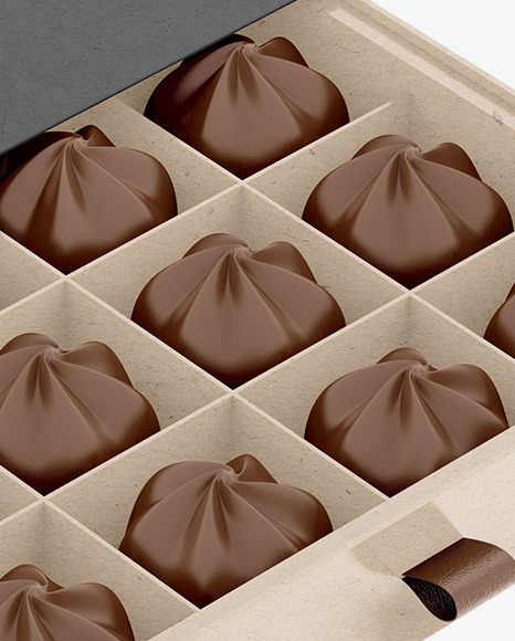 Kraft Paper Box of Chocolate Sweets Mockup