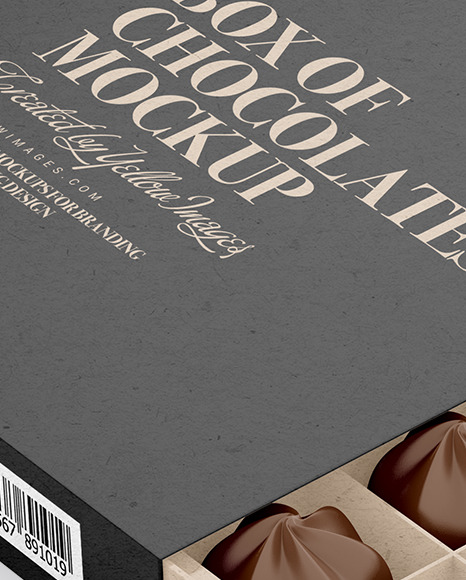 Kraft Paper Box of Chocolate Sweets Mockup