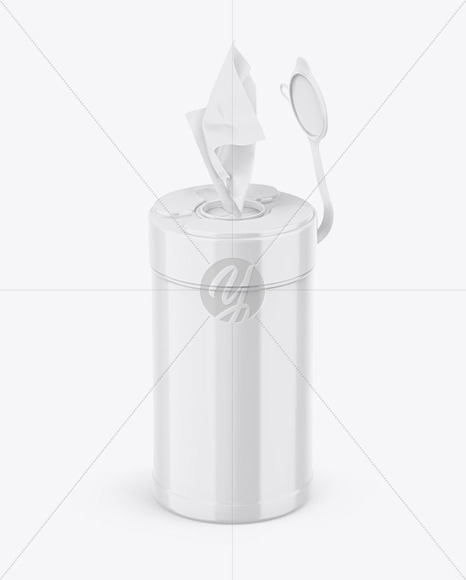 Glossy Wipes Jar Mockup