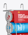 Display Stand w/ Matte Cans Mockup