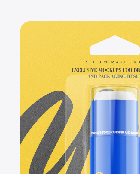 Glossy Glue Stick Blister Pack Mockup