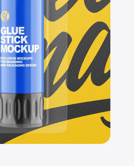 Glossy Glue Stick Blister Pack Mockup