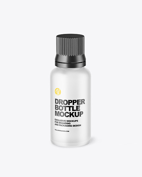 Frosted Glass Dropper Bottle with Paper Box Mockup