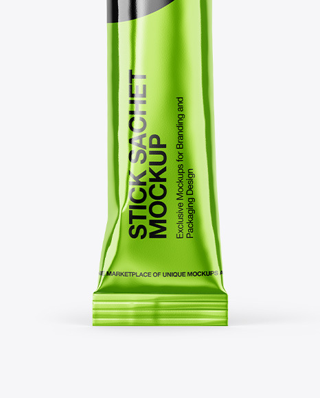 Metallic Stick Sachet Mockup