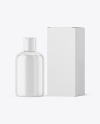 Clear Cosmetic Bottle with Box Mockup