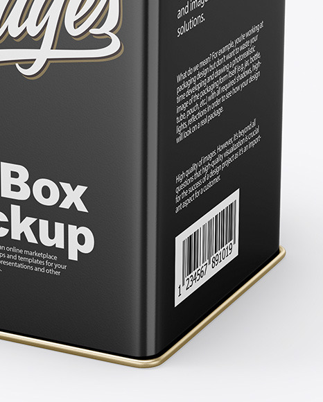 Glossy Tin Box Mockup