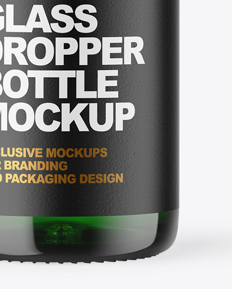 Green Glass Dropper Bottle Mockup