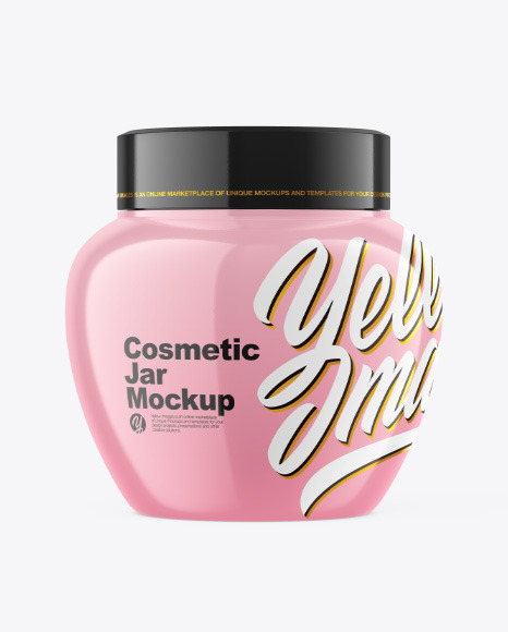 Glossy Cosmetic Jar Mockup