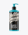 Glossy Plastic Bottle with Pump Mockup Glossy Plastic Bottle with Pump Mockup