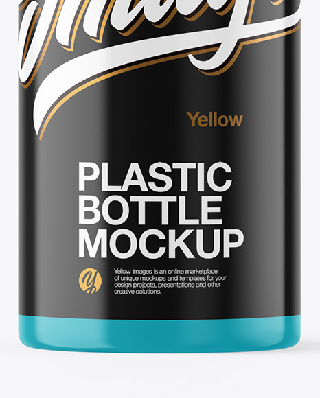 Glossy Plastic Bottle with Pump Mockup