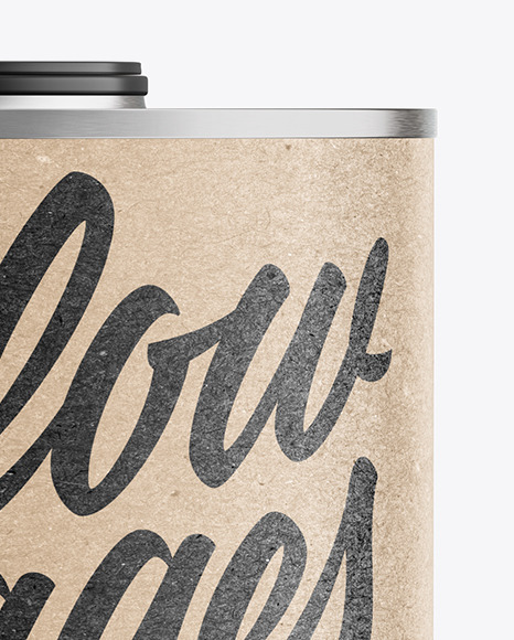 Tin Can with Kraft Finish Mockup