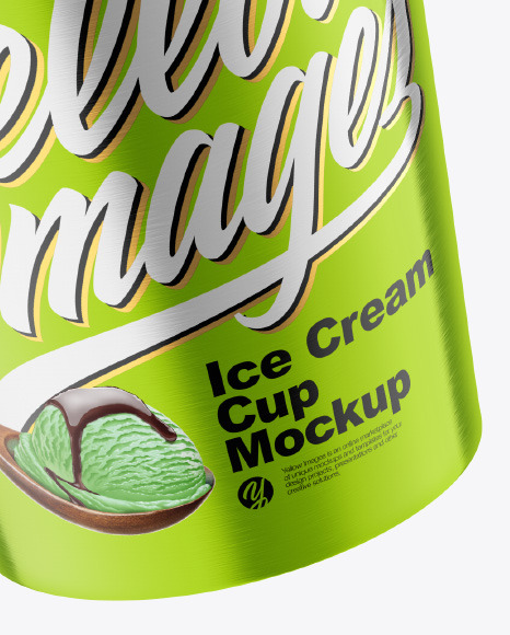 Metallic Ice Cream Cup Mockup