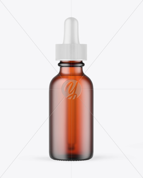 Frosted Amber Glass Dropper Bottle Mockup