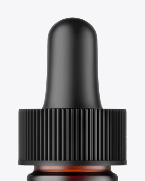 Frosted Amber Glass Dropper Bottle Mockup