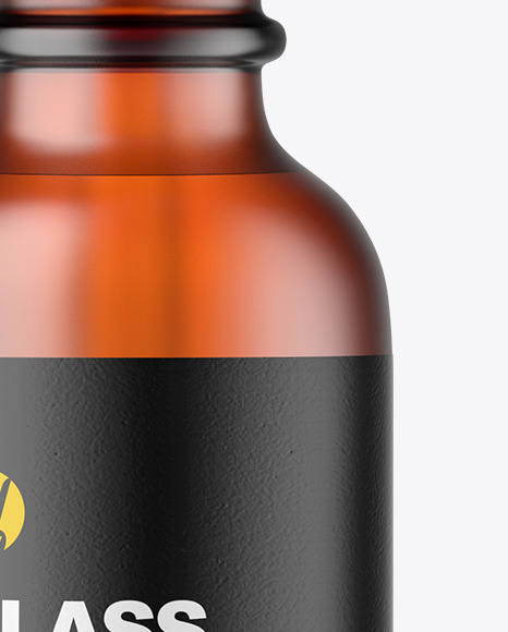 Frosted Amber Glass Dropper Bottle Mockup