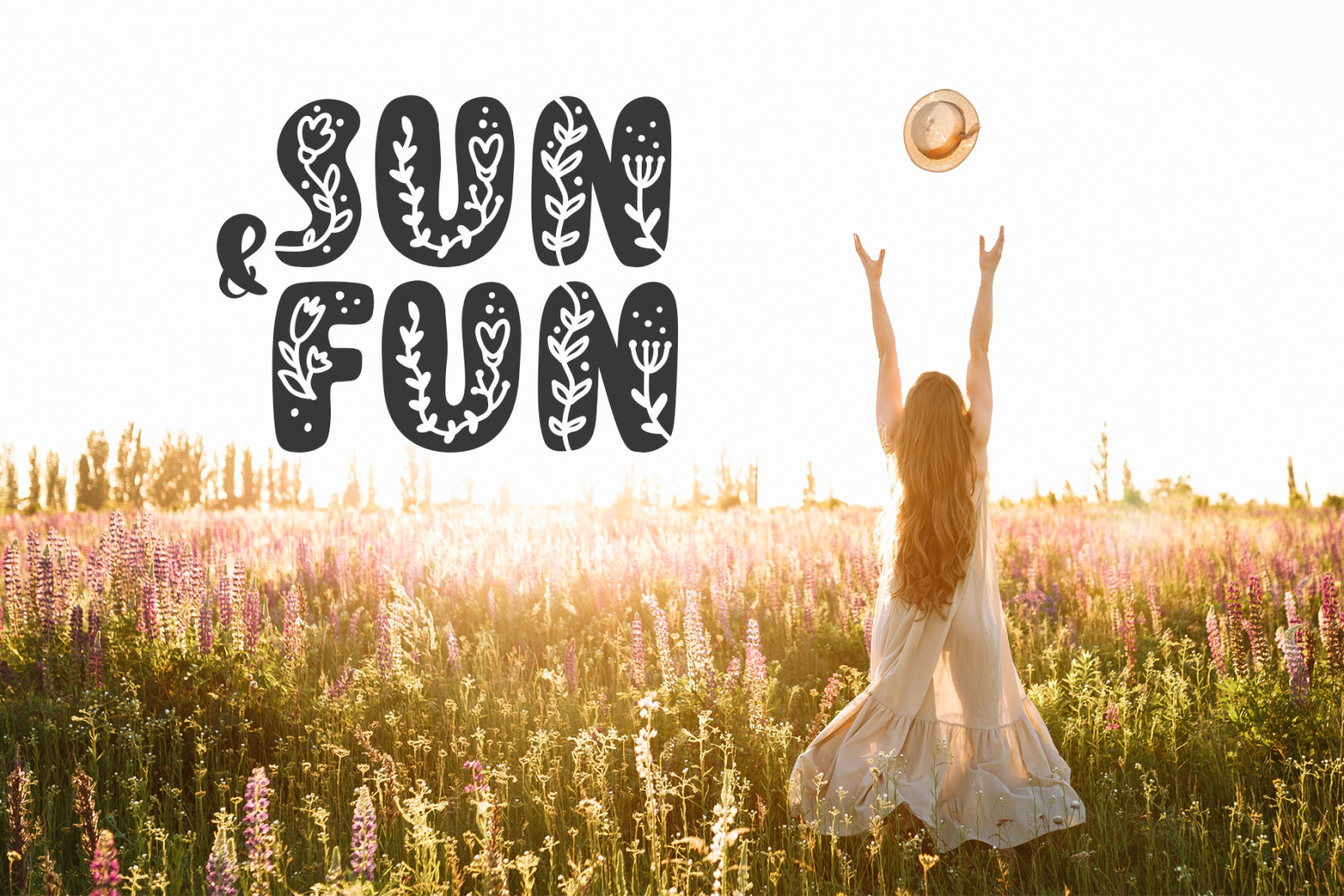 Flower Hand Drawn display Font Flower Hand Drawn display Font