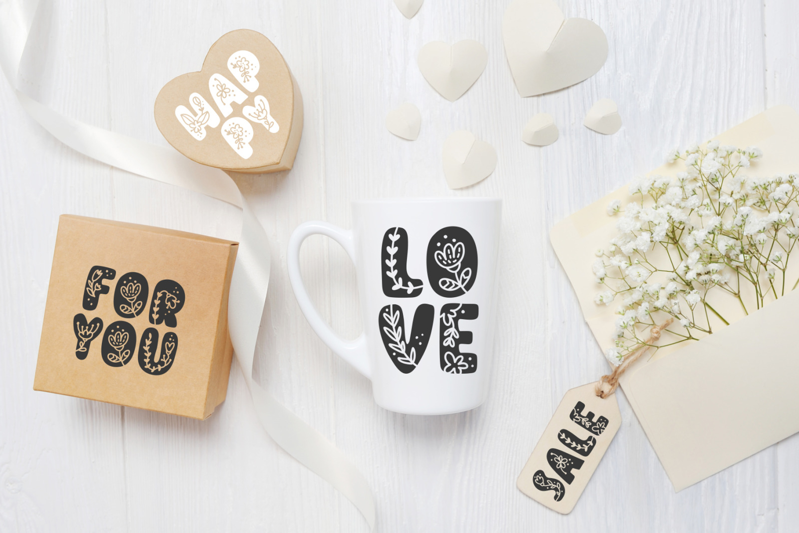 Flower Hand Drawn display Font Flower Hand Drawn display Font
