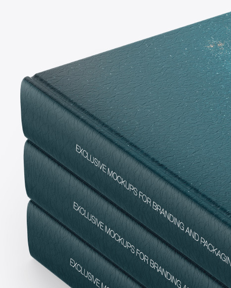 Hardcover Books w/ Leather Cover Mockup