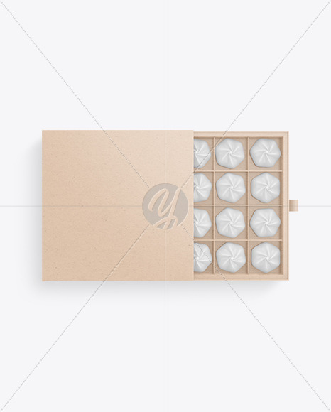 Kraft Paper Box of Chocolate Sweets Mockup