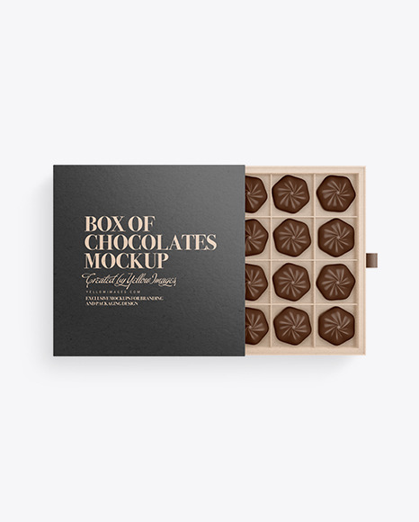 Kraft Paper Box of Chocolate Sweets Mockup - Dessert box mockup