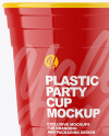 Glossy Plastic Party Cup Mockup