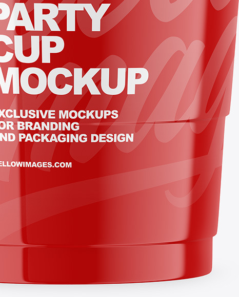 Glossy Plastic Party Cup Mockup