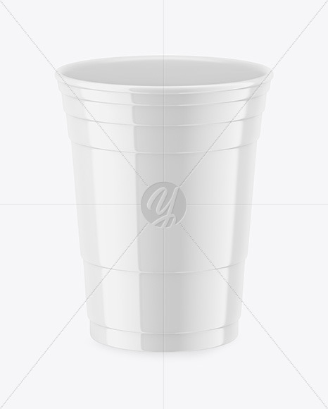 Glossy Plastic Party Cup Mockup