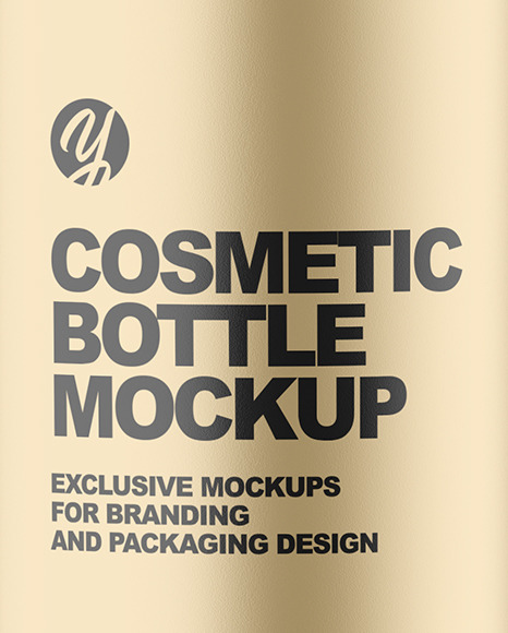 Matte Metallic Cosmetic Bottle Mockup