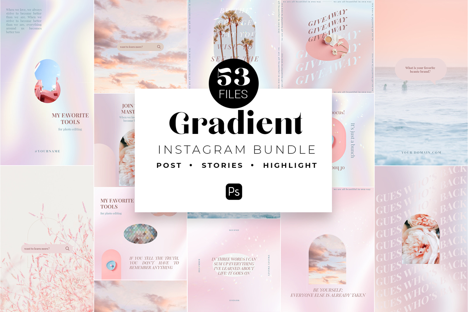 Gradient Instagram PSD Templates Gradient Instagram PSD Templates