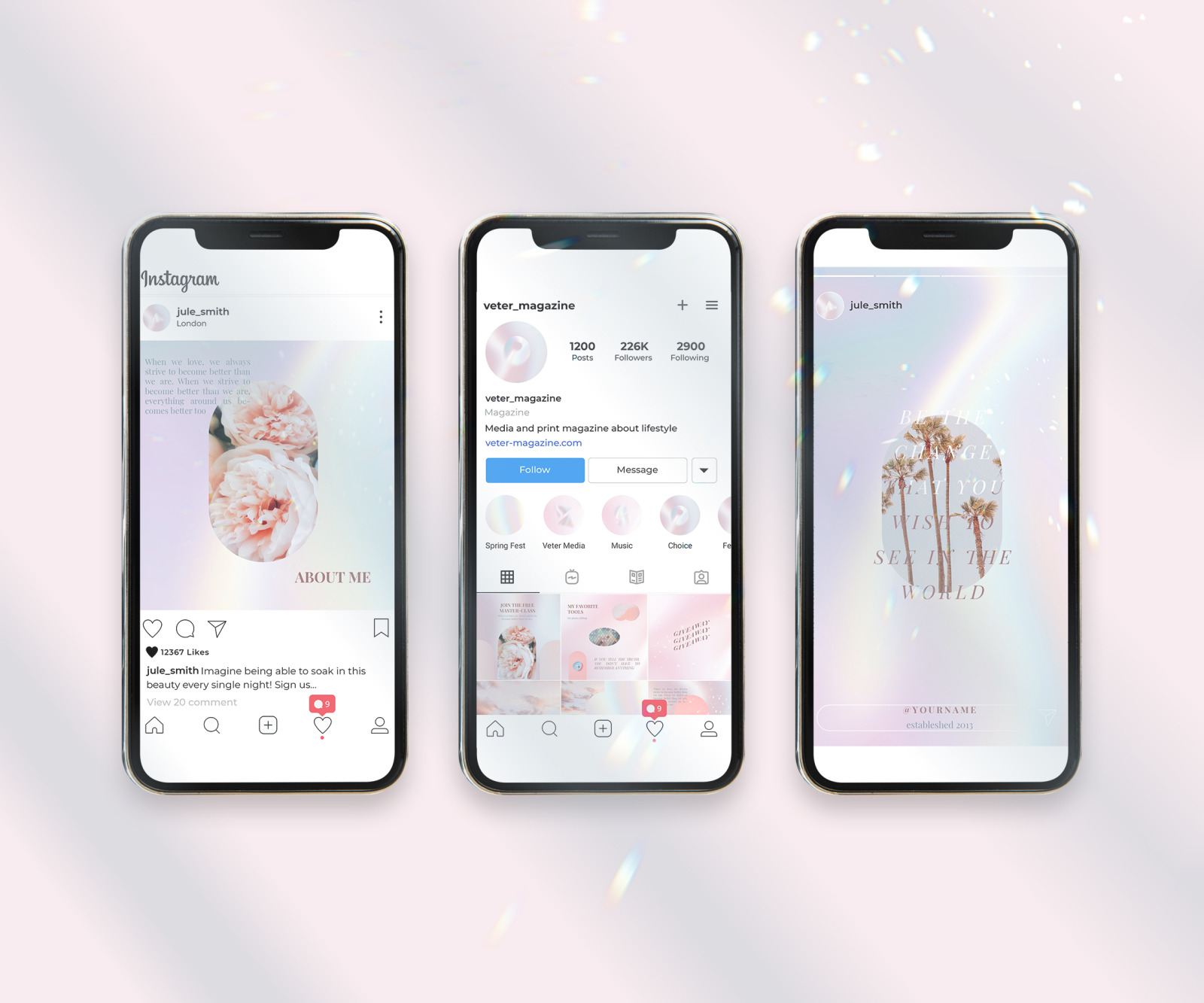 Gradient Instagram PSD Templates