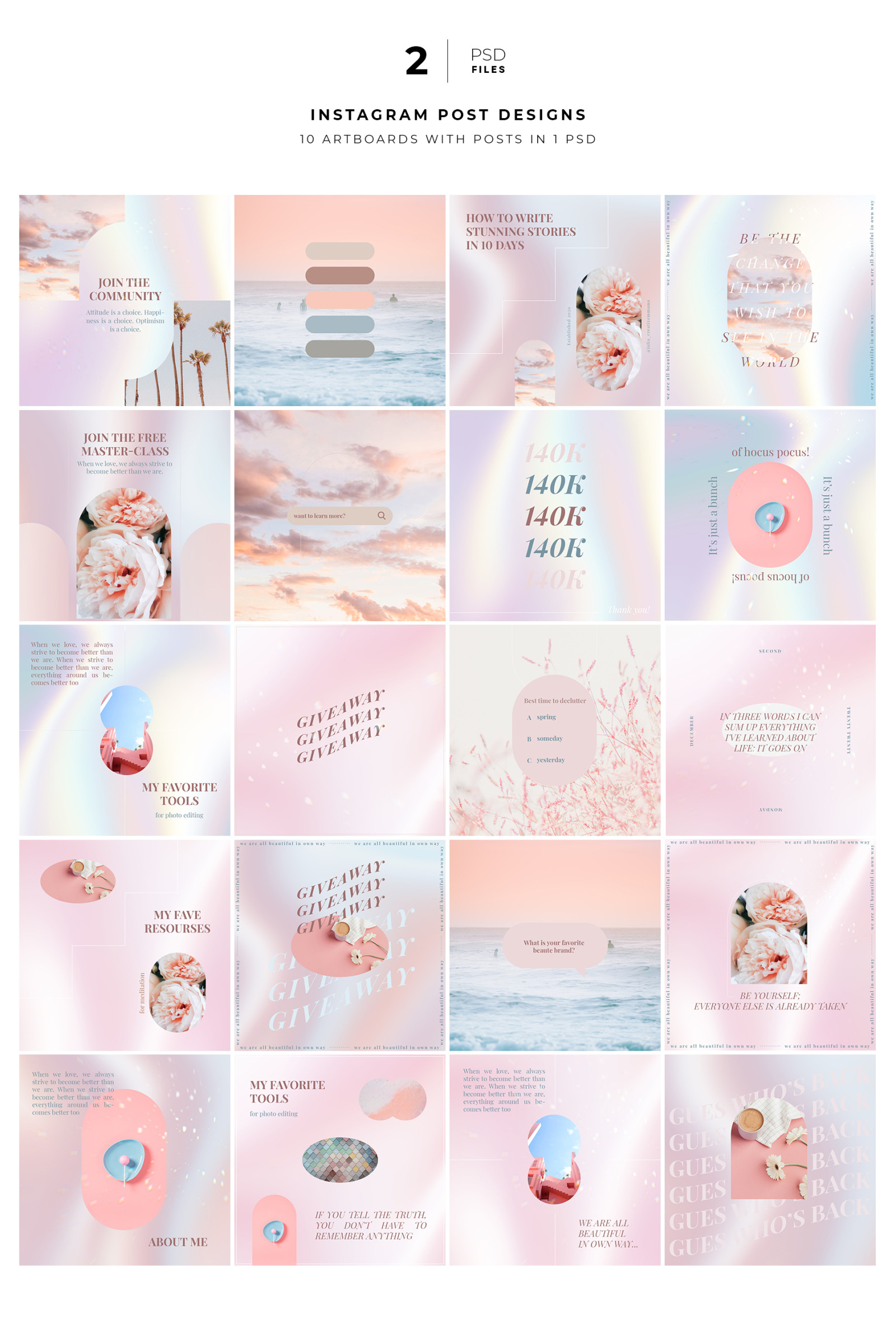 Gradient Instagram PSD Templates