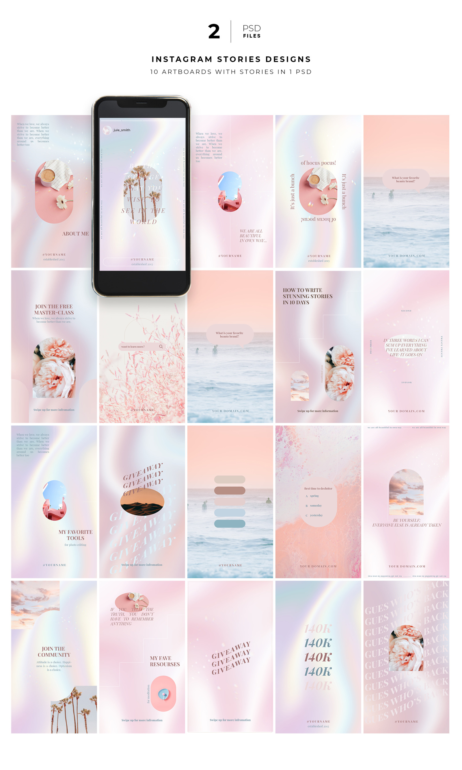 Gradient Instagram PSD Templates