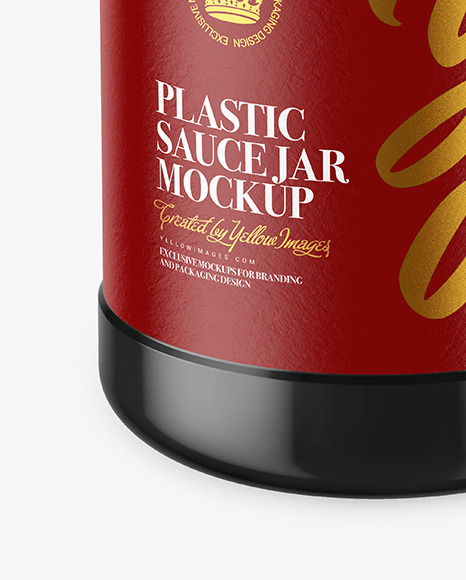 Glossy Plastic Sauce Jar Mockup