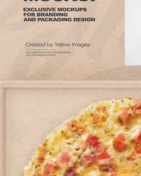 Opened Kraft Paper Pizza Box Mockup