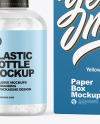 Clear Cosmetic Bottle with Box Mockup