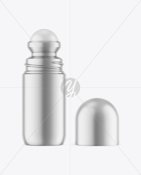 Opened Metallic Roll-On Deodorant Mockup