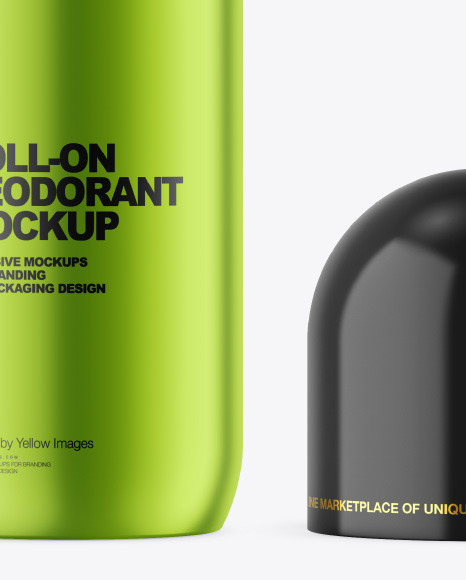 Opened Metallic Roll-On Deodorant Mockup