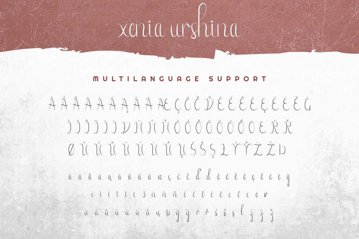 Xenia Urshina Calligraphy Font Xenia Urshina Calligraphy Font