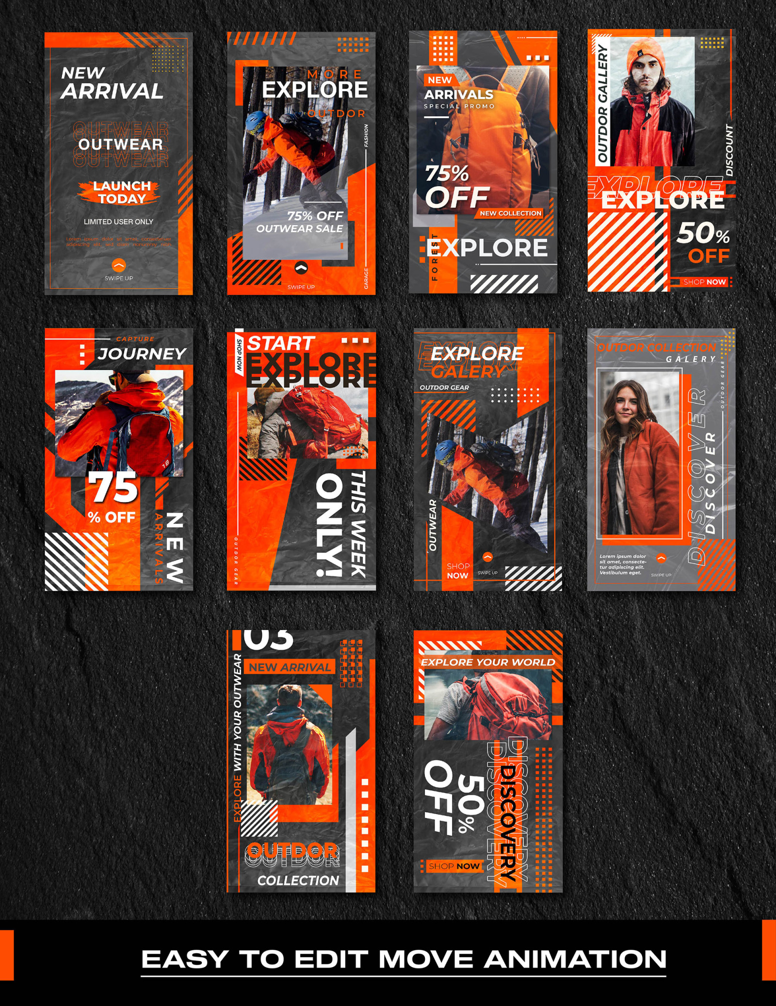 Diario Outdor Adventure Fashion Instagram Templates