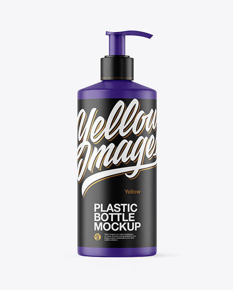 Matte Plastic Bottle with Pump Mockup