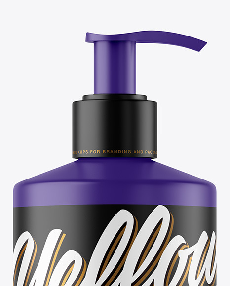 Matte Plastic Bottle with Pump Mockup Matte Plastic Bottle with Pump Mockup