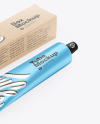 Kraft Box w/ Glossy Metallic Cosmetic Tube Mockup