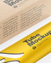 Kraft Box w/ Matte Metallic Cosmetic Tube Mockup